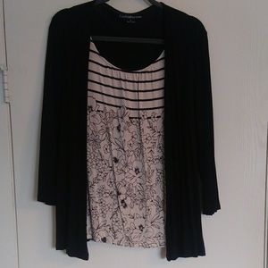 Black Cardigan with built-in Tank